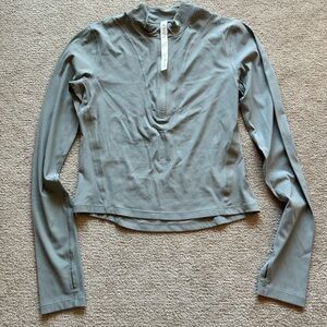 Ribbed Cropped Quarter Zip - 8